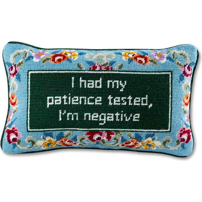 Patience Needlepoint Pillow - Decorative Pillows - 1