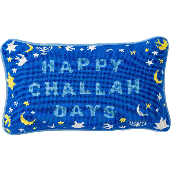 Happy Challah Days Needlepoint Pillow - Decorative Pillows - 1