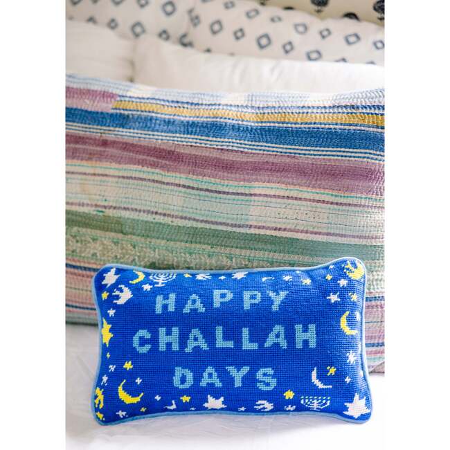 Happy Challah Days Needlepoint Pillow - Decorative Pillows - 2