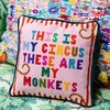 My Circus Needlepoint Pillow, Pink, Dark blue - Decorative Pillows - 2 - thumbnail