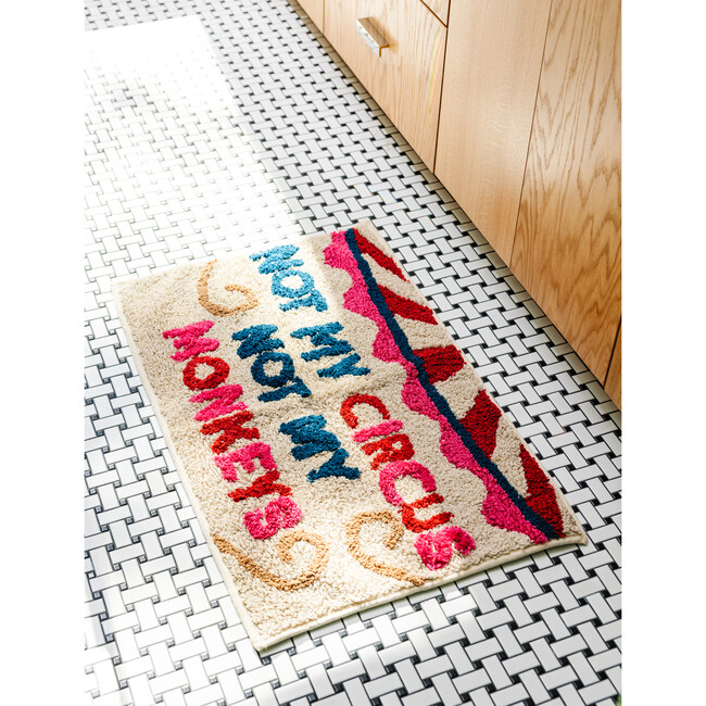 Not My Circus Bath Mat, Tan, Pink, Black, Red - Bath Accessories - 2