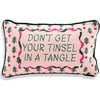 Tinsel in a Tangle Needlepoint Pillow, Pink, Green - Decorative Pillows - 1 - thumbnail