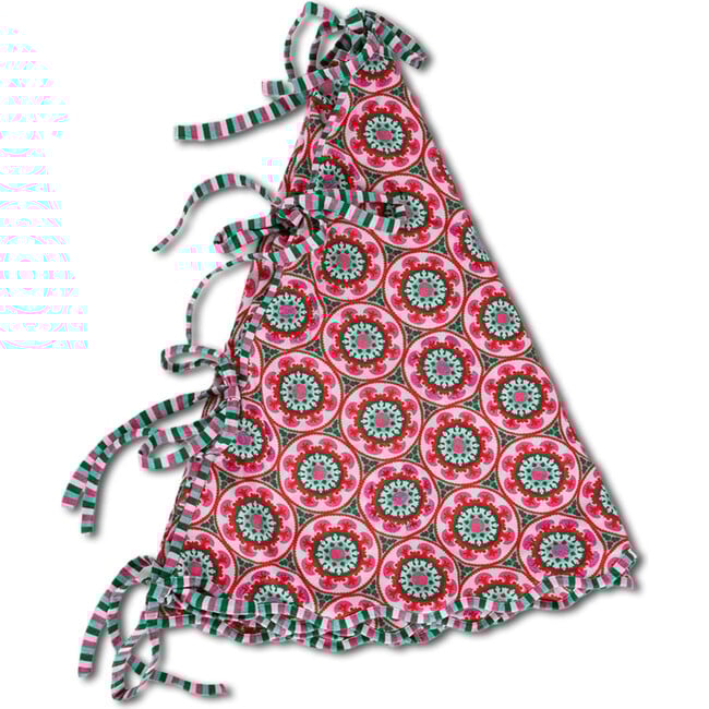 Suzani Tree Skirt, Green, Pink