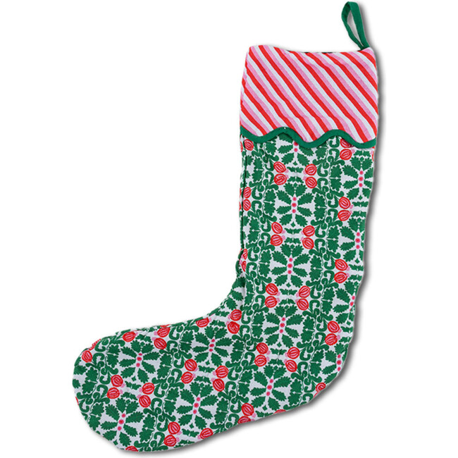 Pomegranate Stocking, Green, Pink