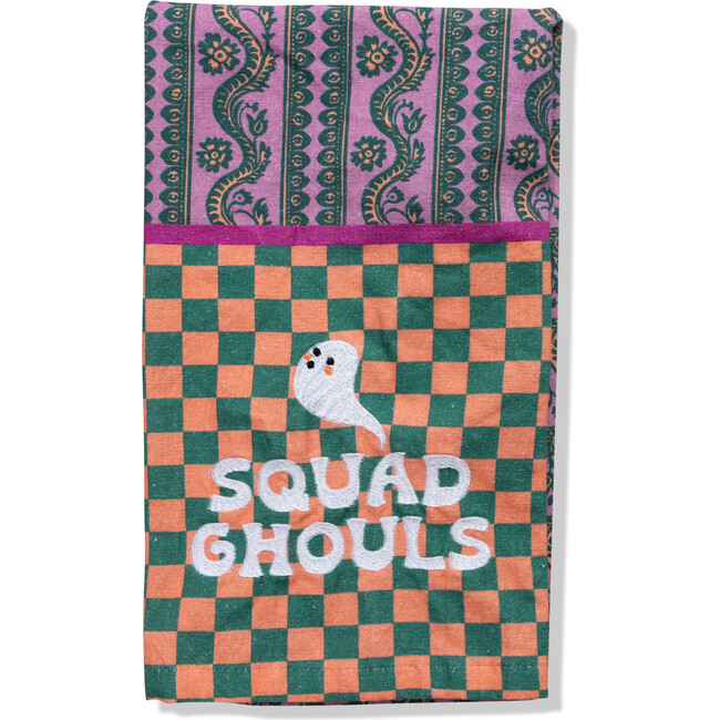 Squad Ghouls Dish Towel, Green