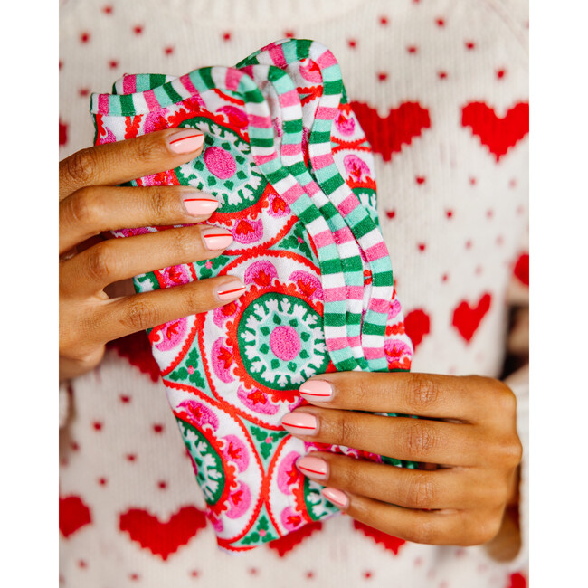 Suzani Napkins Set of 4, Green, Pink - Tabletop - 3