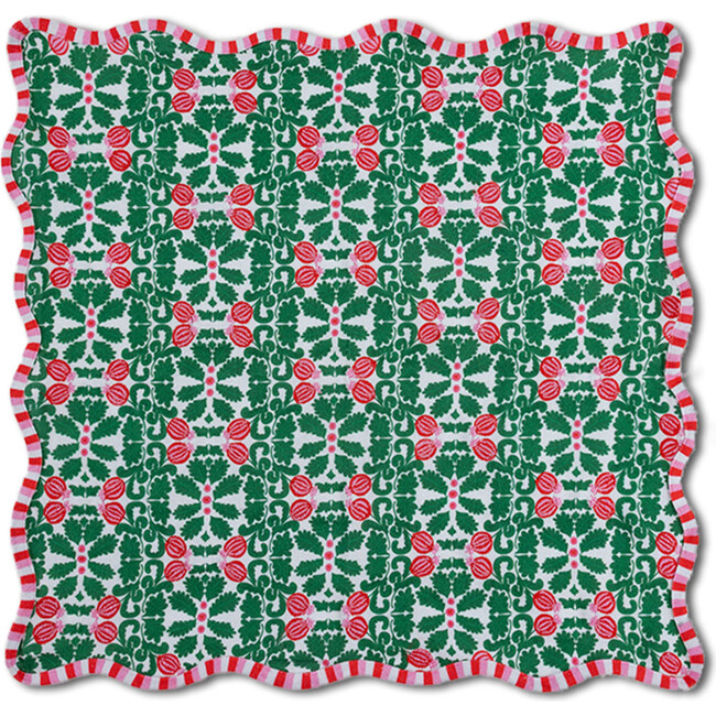 Pomegranate Napkins Set of 4, Green & Pink