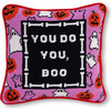 Boo Needlepoint Pillow, Pink, Black - Decorative Pillows - 1 - thumbnail