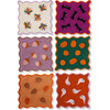 Fall Cocktail Napkin Set of 6, Green, Orange, Purple, White, Brown - Tabletop - 1 - thumbnail