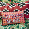 Let's Get Merry Needlepoint Pillow, Maroon, Red - Decorative Pillows - 2 - thumbnail