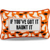 Haunt It Needlepoint Pillow, Orange, White - Decorative Pillows - 1 - thumbnail