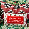 Check it Twice Needlepoint Pillow, Red, White - Decorative Pillows - 2