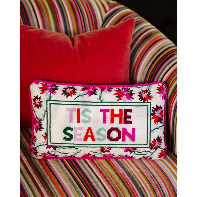 Tis The Season Needlepoint Pillow