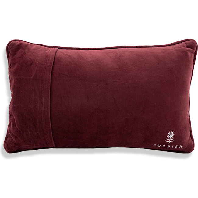 Let's Get Merry Needlepoint Pillow, Maroon, Red - Decorative Pillows - 4