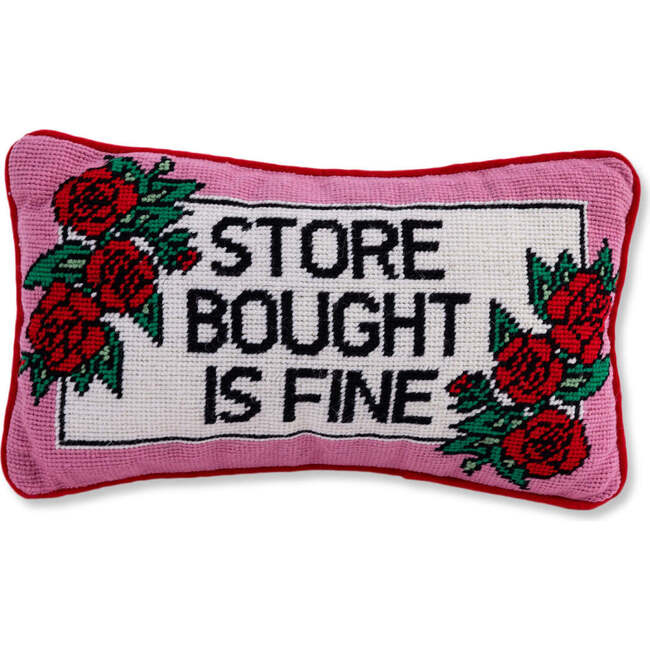 Store Bought is Fine Needlepoint Pillow - Decorative Pillows - 1