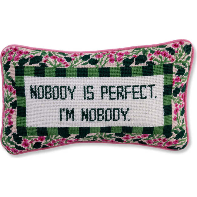Nobody is Perfect Needlepoint Pillow - Decorative Pillows - 1