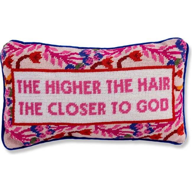 Higher The Hair Needlepoint Pillow - Decorative Pillows - 1