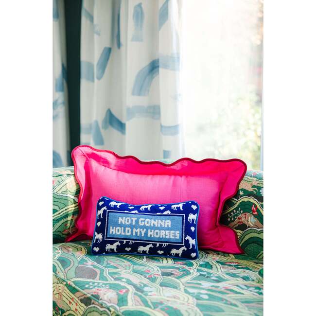 Hold My Horses Needlepoint Pillow
