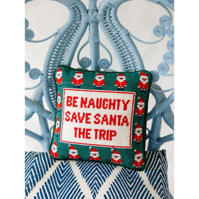 Be Naughty Needlepoint Pillow