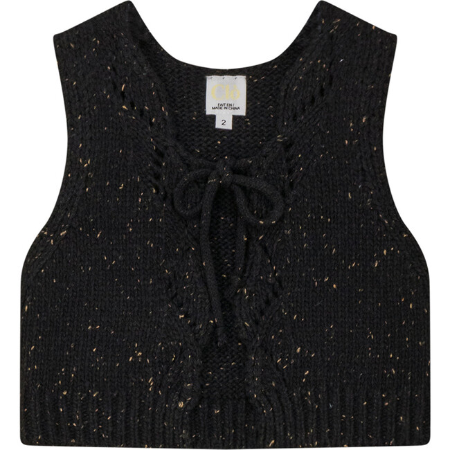 Knit Vest Black Mix