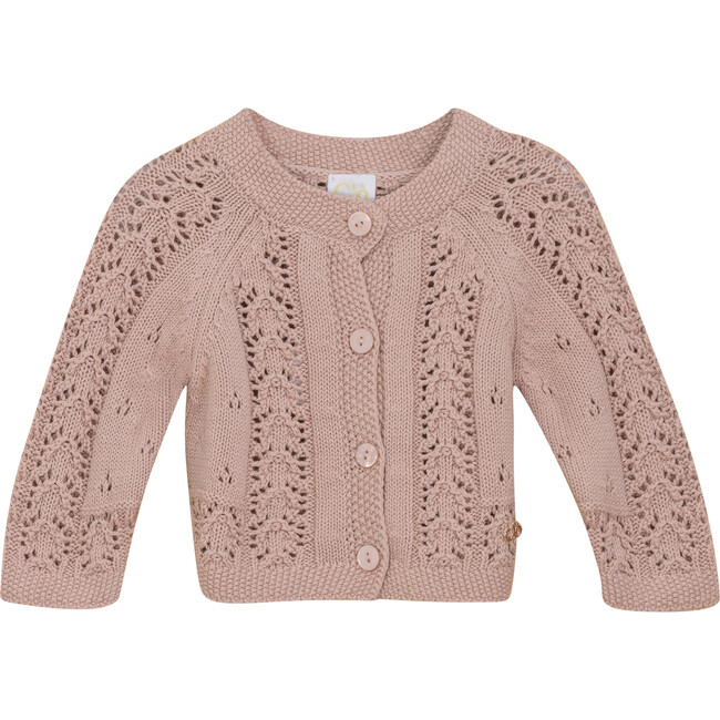 Garter Knit Cardigan Pink