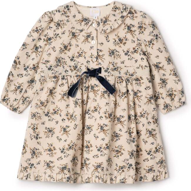 Flower Print Lace Dress Cream