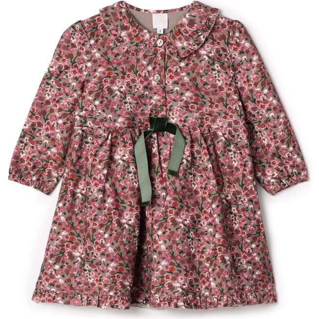 Flower Print Lace Dress Grey