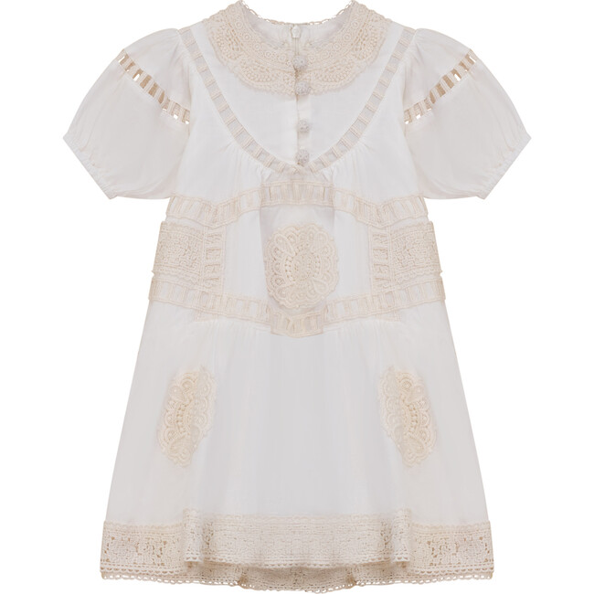 Woven Lace Dress Off White