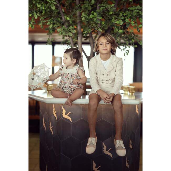 Printed Floral Lace Onesie Multi Floral