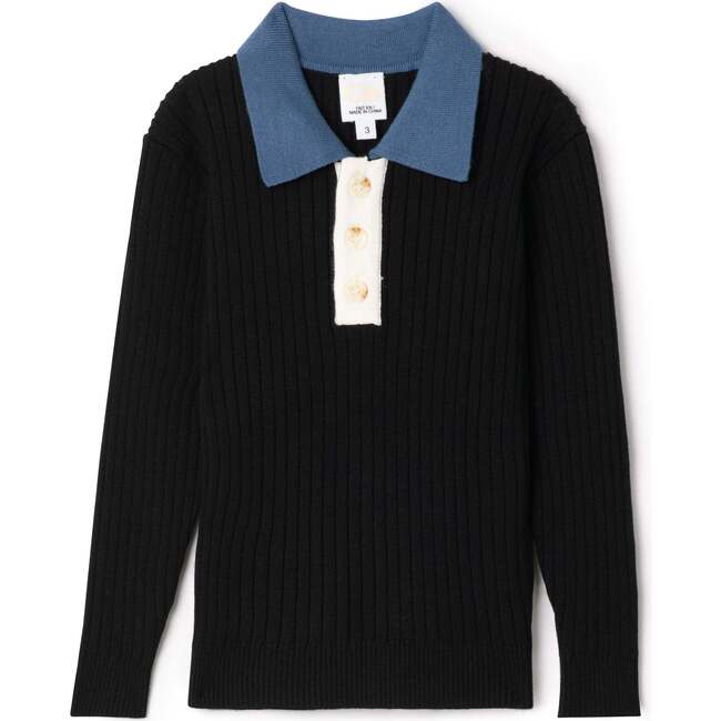 Multi Polo Rib Sweater Black