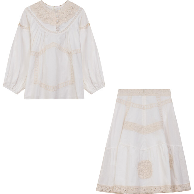 Woven Lace 2Pc Set Off White