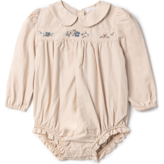 Floral Embroidered Bubble Beige