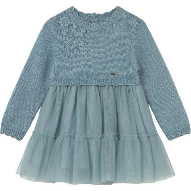 Baby Knit and Tulle Dress, Blue