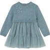 Baby Knit and Tulle Dress, Blue - Dresses - 1 - thumbnail