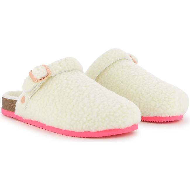 Adjustable buckle slippers, Beige
