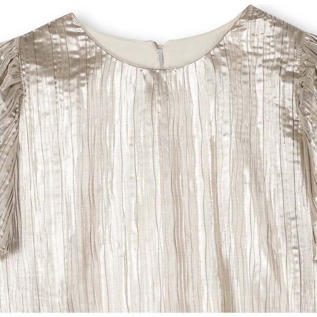 Balloon sleeve dress, Gold - Dresses - 3