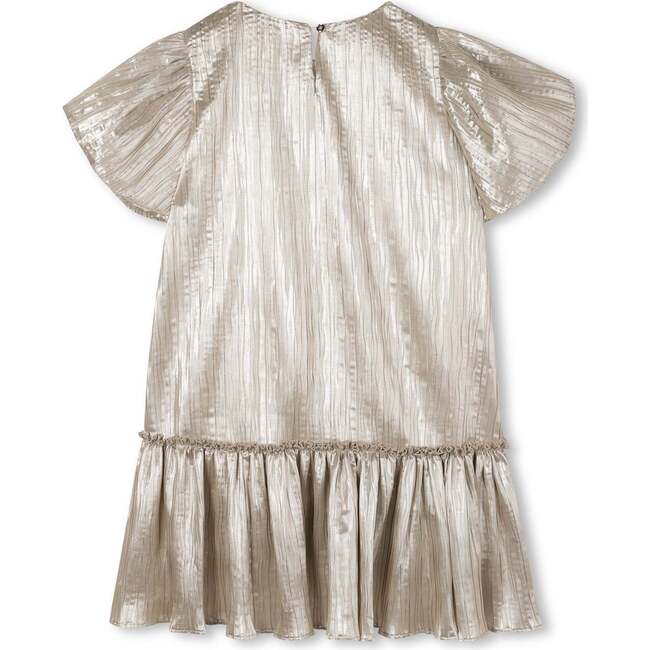 Balloon sleeve dress, Gold - Dresses - 4