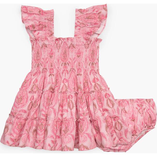 The Baby Ellie Nap Dress, Pink Palm Ikat