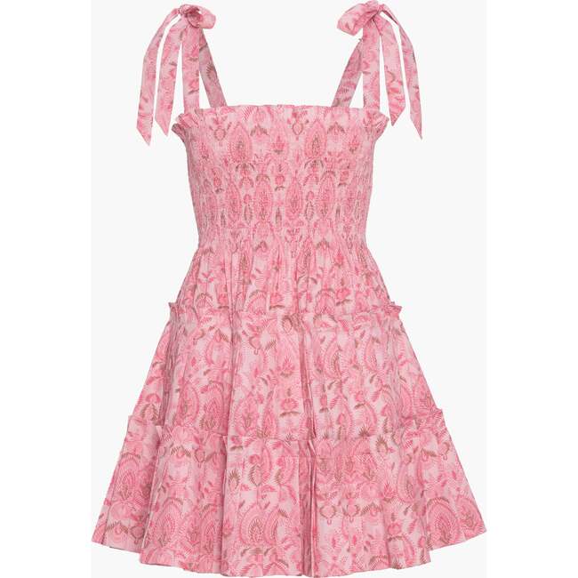 The Ribbon Charlotte Nap Dress, Pink Palm Ikat