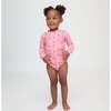 The Tiny Ariel Rashguard Set, Pink Palm Ikat - Two Pieces - 2 - thumbnail