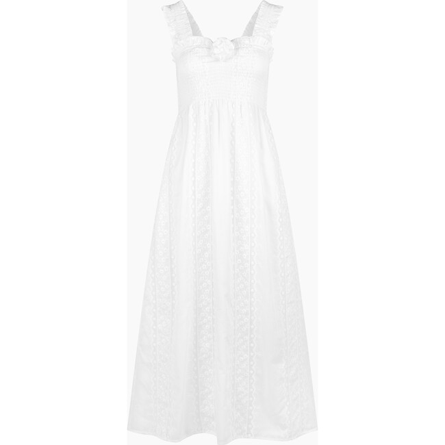 The Rosetta Nap Dress,  White Broderie Voile
