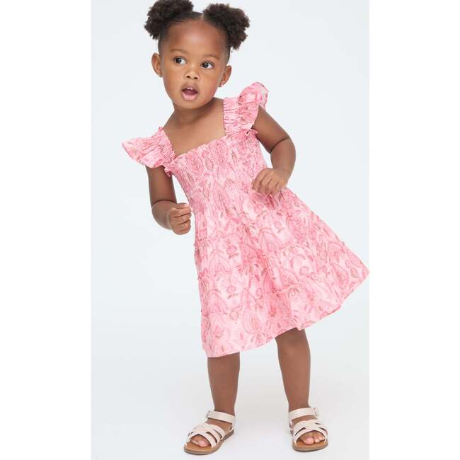 The Tiny Ellie Nap Dress, Pink Palm Ikat