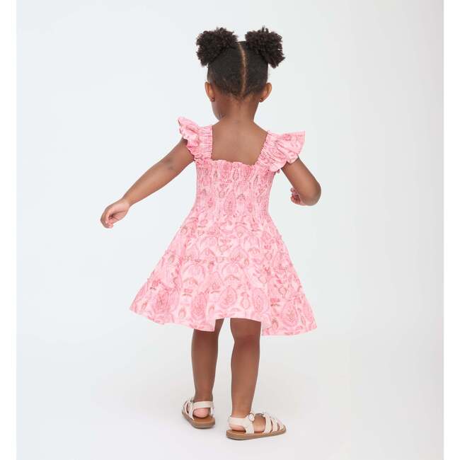 The Baby Ellie Nap Dress, Pink Palm Ikat - Dresses - 4