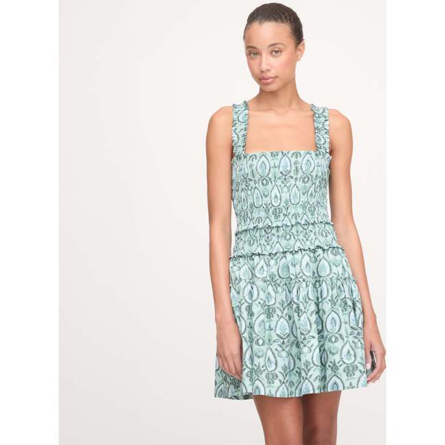 The Azalea Mini Nap Dress,  Green Palm Ikat