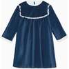Blue Carolina Velvet Girl Empire Dress - Dresses - 1 - thumbnail