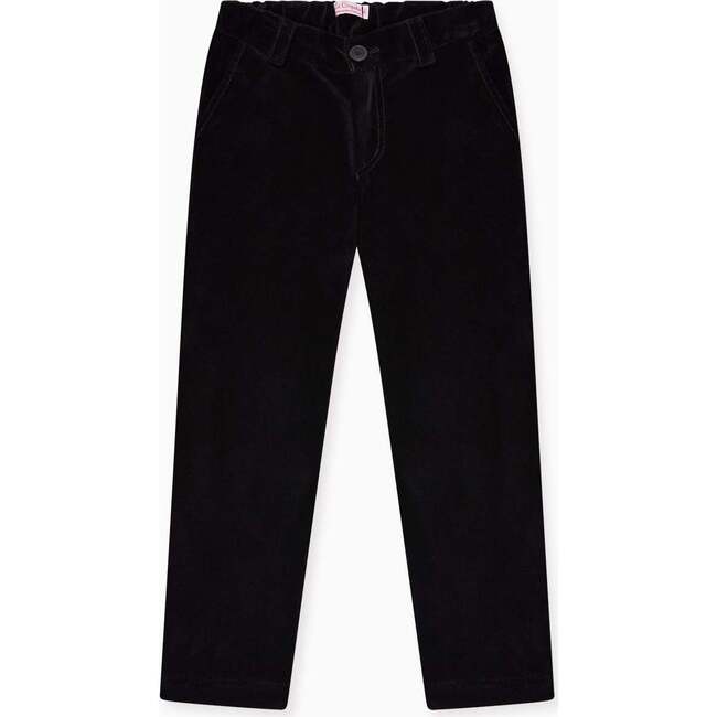Black Elio Velvet Boy Trousers