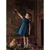 Petrol Blue Valentina Taffeta Girl Dress - Dresses - 2