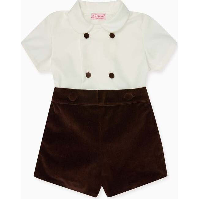 Chocolate Otto Velvet Baby Boy Set