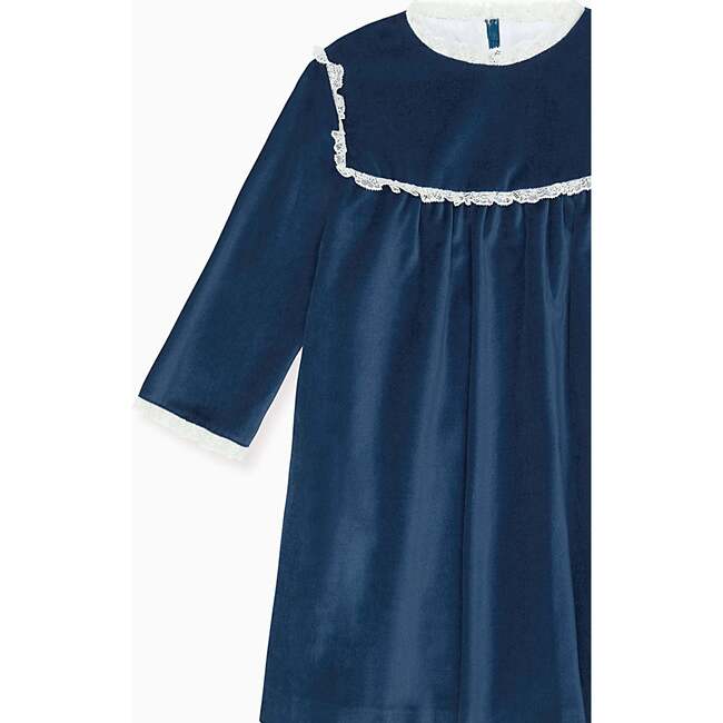 Blue Carolina Velvet Girl Empire Dress - Dresses - 3