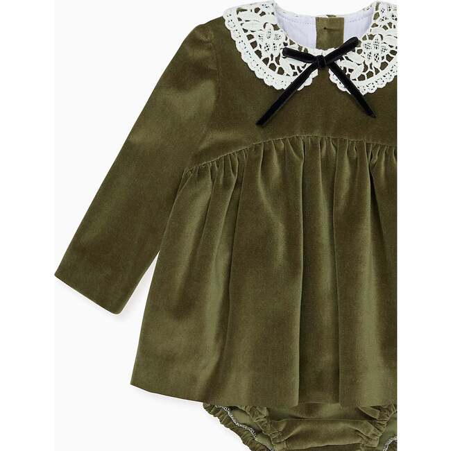 Green Antonella Velvet Baby Girl Set - Mixed Apparel Set - 3